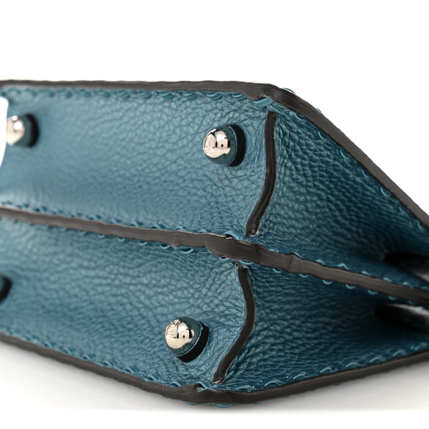 Metallic Cuoio Roma Sellerissima Nappa Sintetica Tape Stitch Petite Peekaboo I SEE U Iconic Satchel Placca Argento