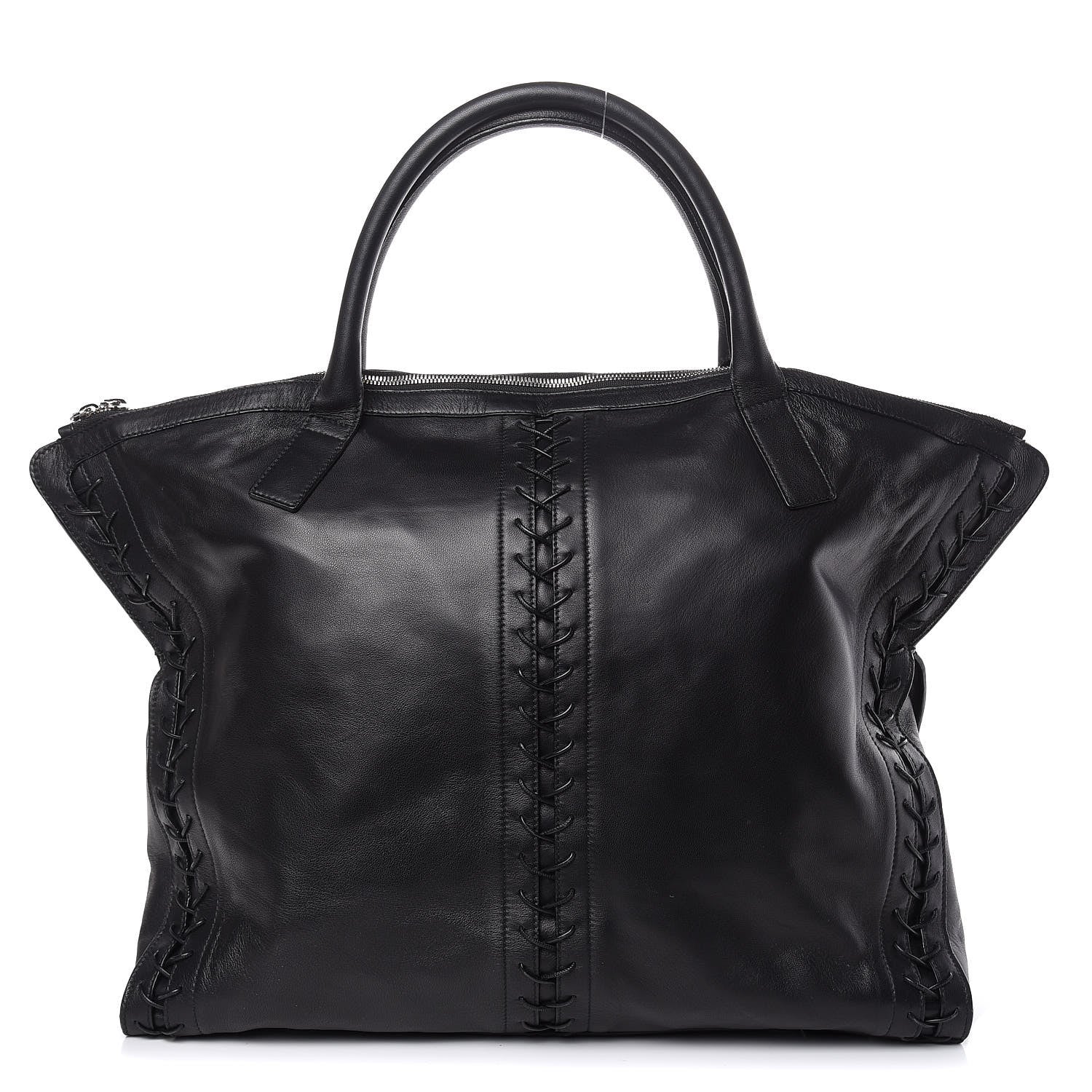 Alexander McQueen Lambskin Lace Up De Manta Tote Black 1 of 11