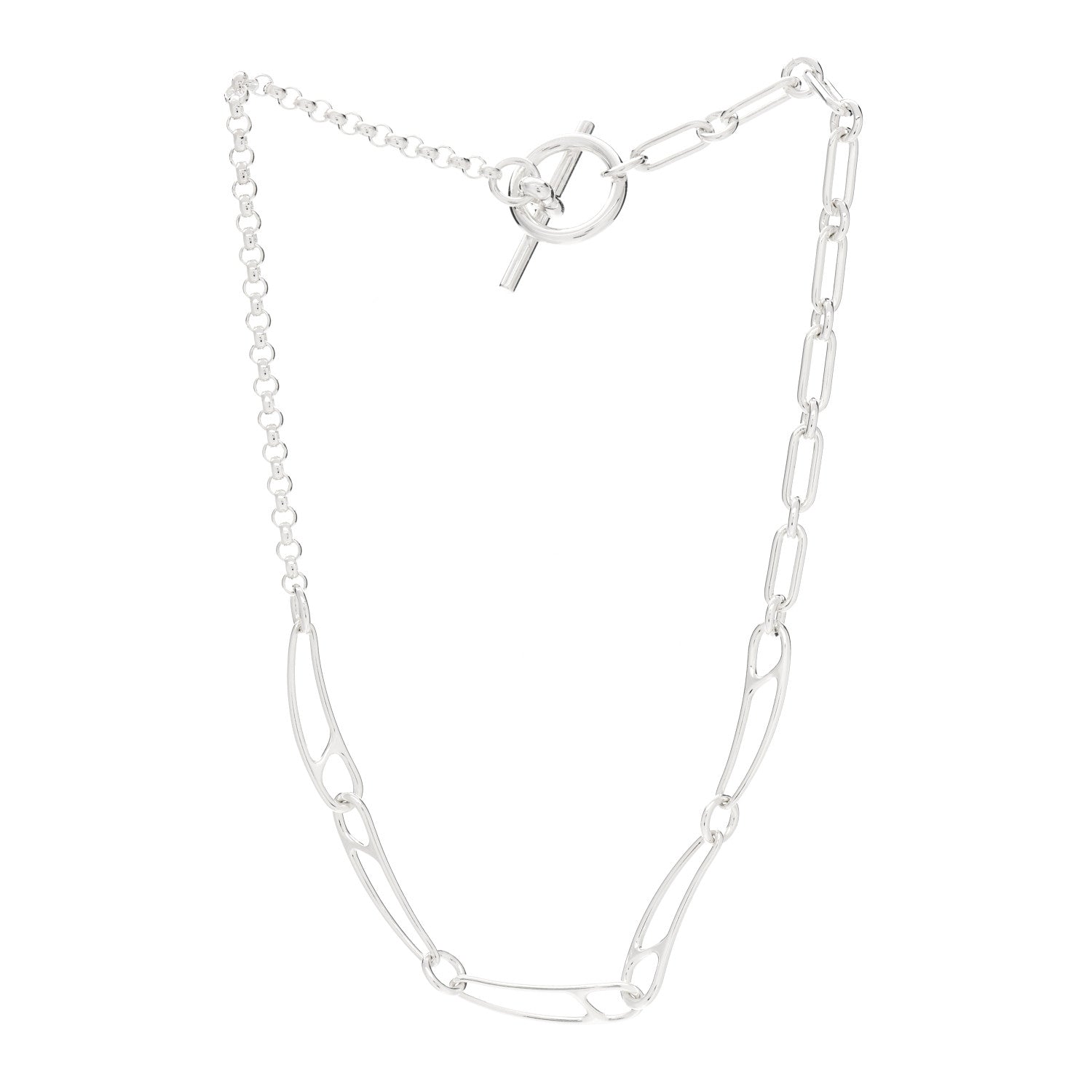 Hermes Sterling Silver Chaine d'Ancre Punk Necklace ST 2 of 3