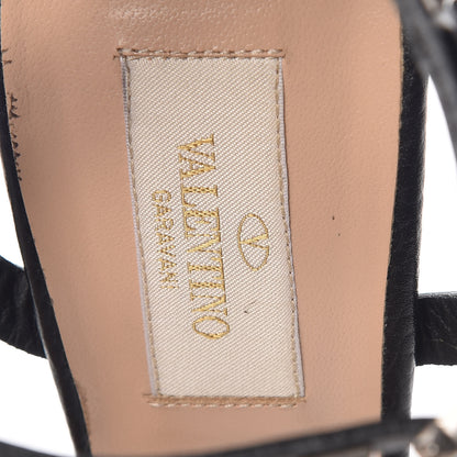 Valentino Garavani Calfskin Rockstud Rolling 90mm City Sandals 38.5 Black 6 of 8