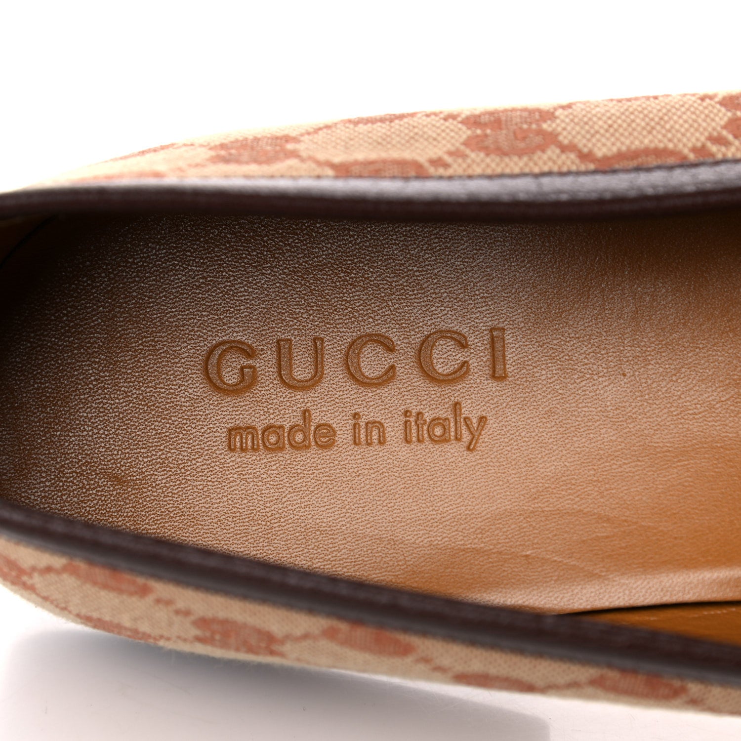 Gucci Canvas GG Monogram Horsebit Mens Jordaan Loafers 8 Beige Ruggine Light Brown 8 of 15