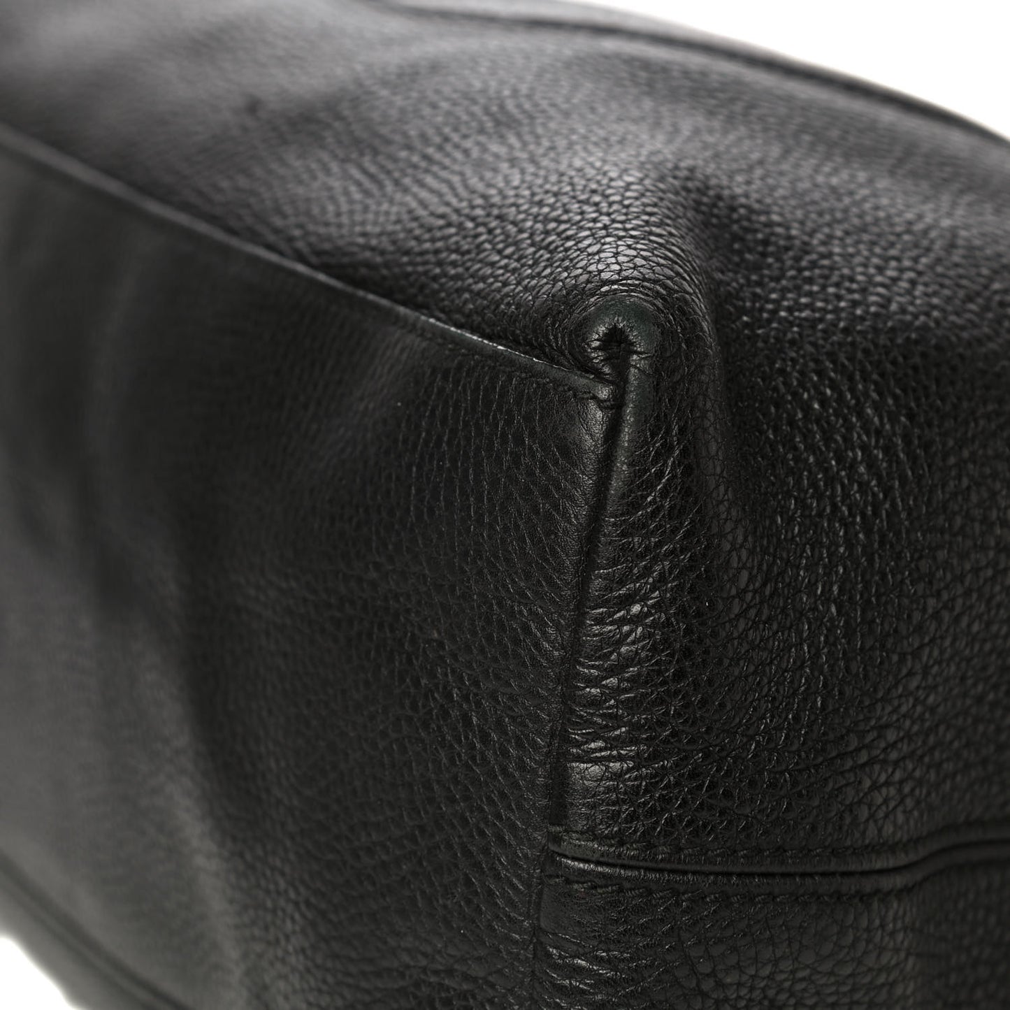 Pebbled Calfskin Medium Soho Chain Shoulder Bag Black