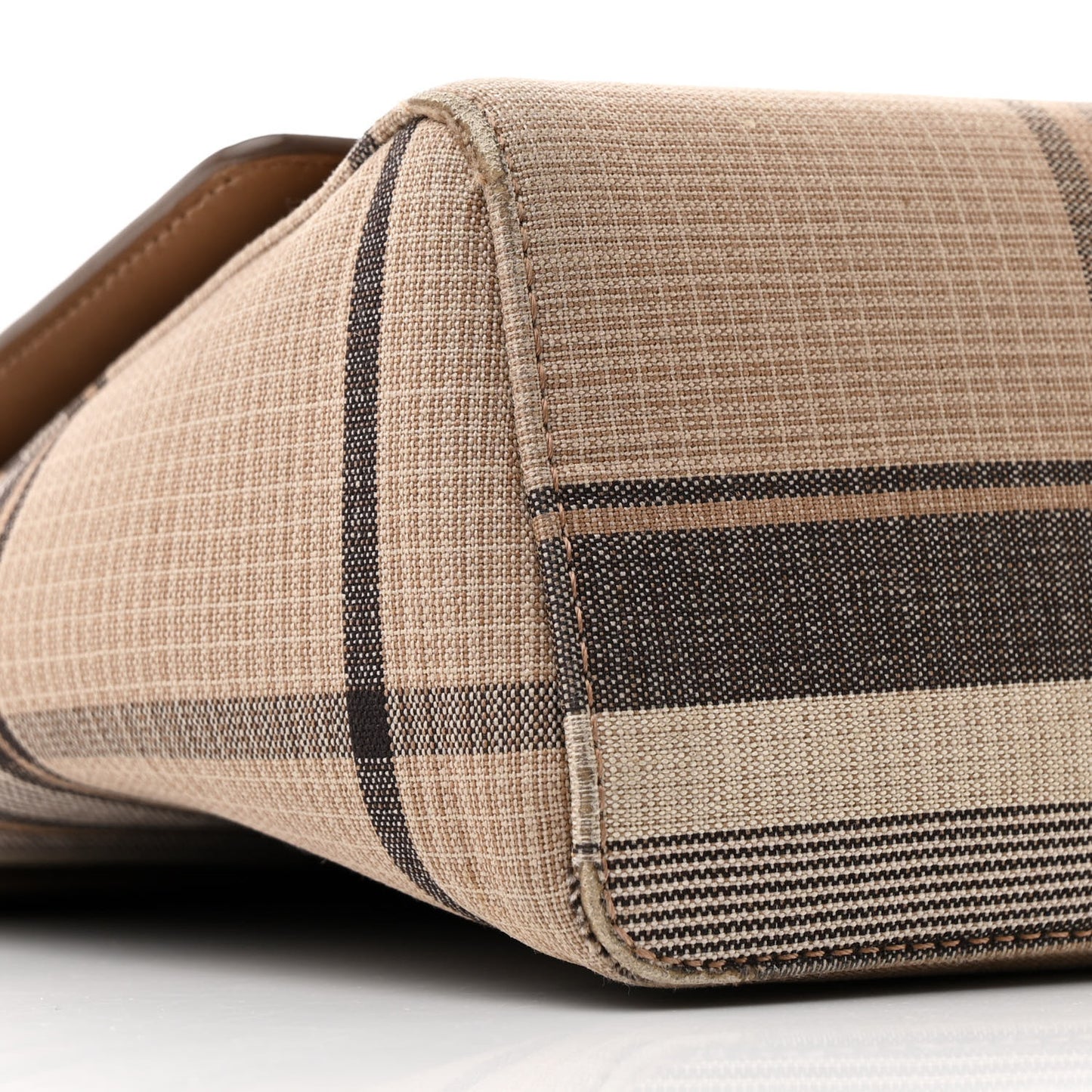 Calfskin Tartan Note Crossbody Bag Light Fawn