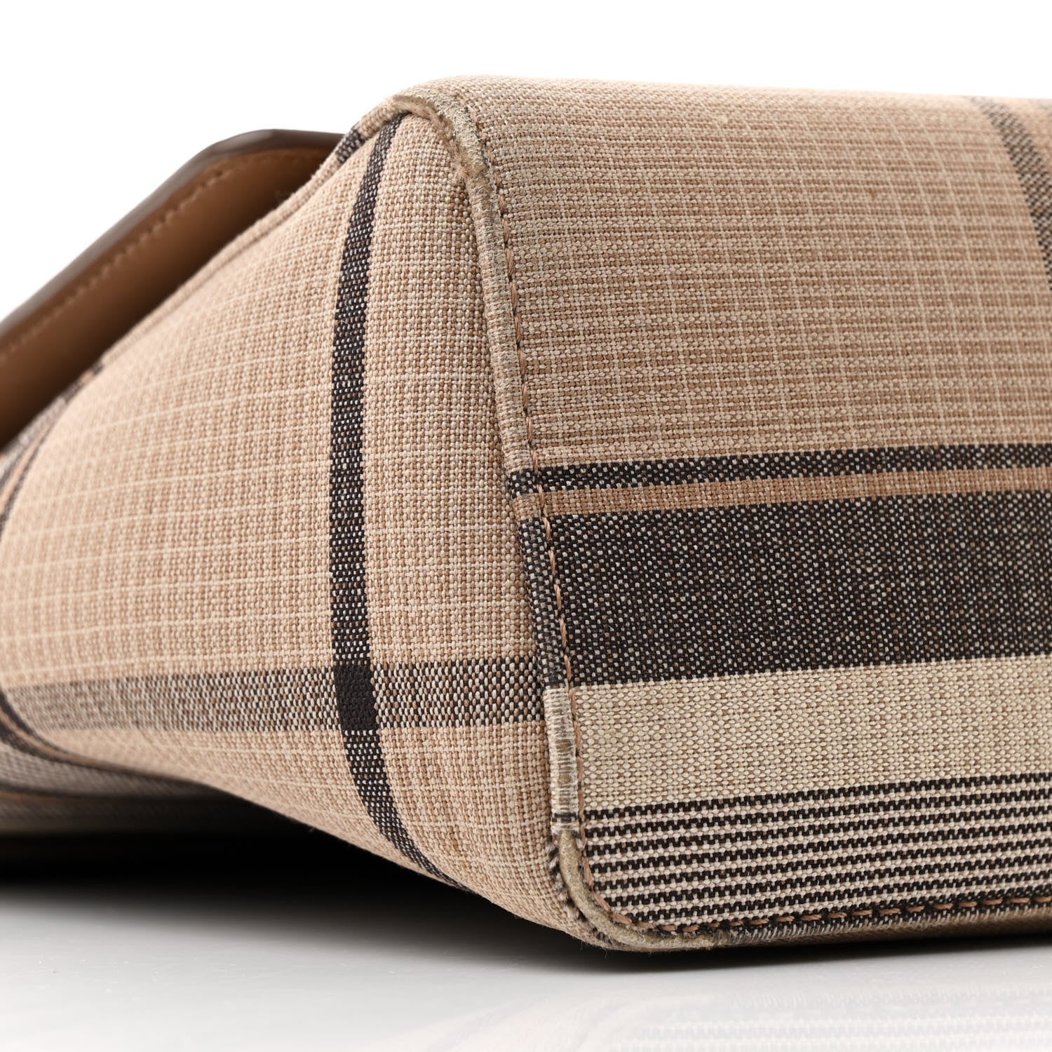 Burberry Calfskin Tartan Note Crossbody Bag Light Fawn 9 of 16