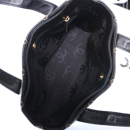 Chanel Leather Contrast Stitch Surpique Tote Black 7 of 7