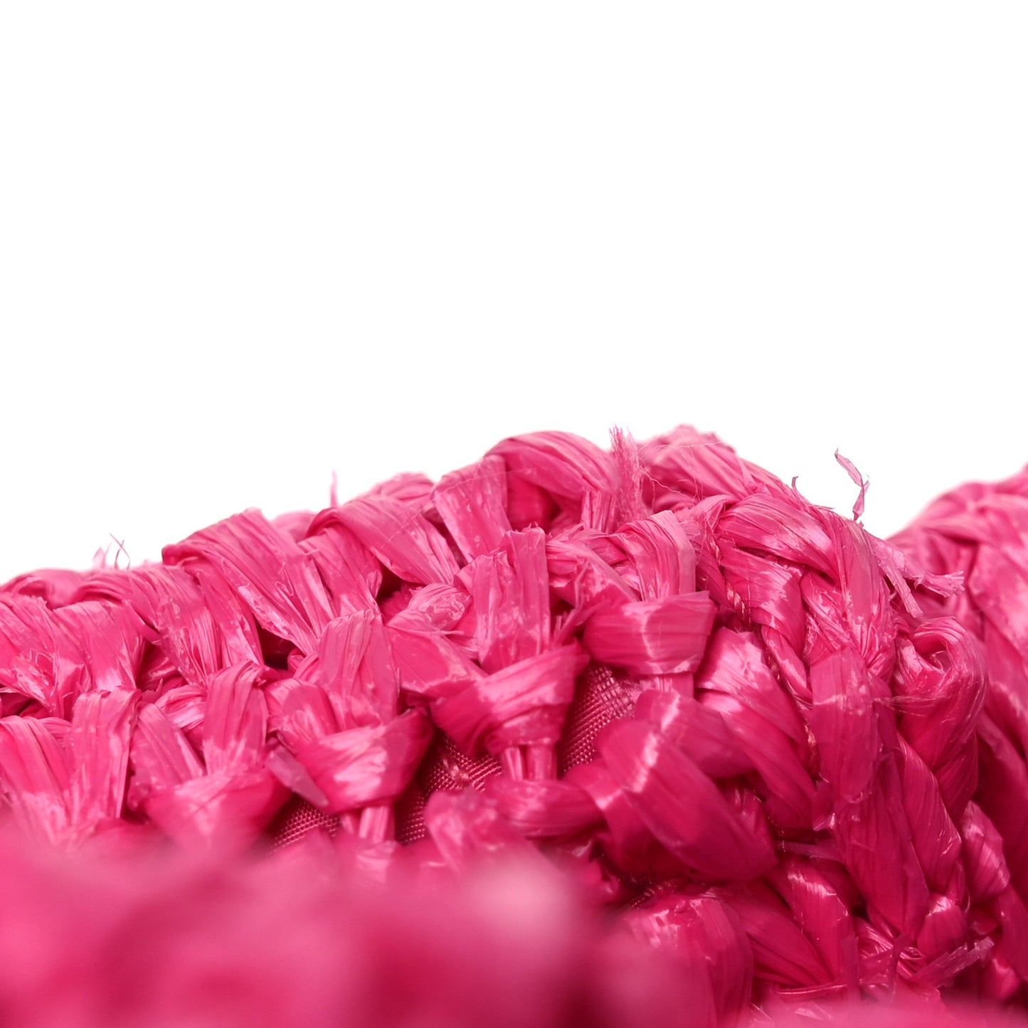 Raffia Crochet Tote Fuchsia