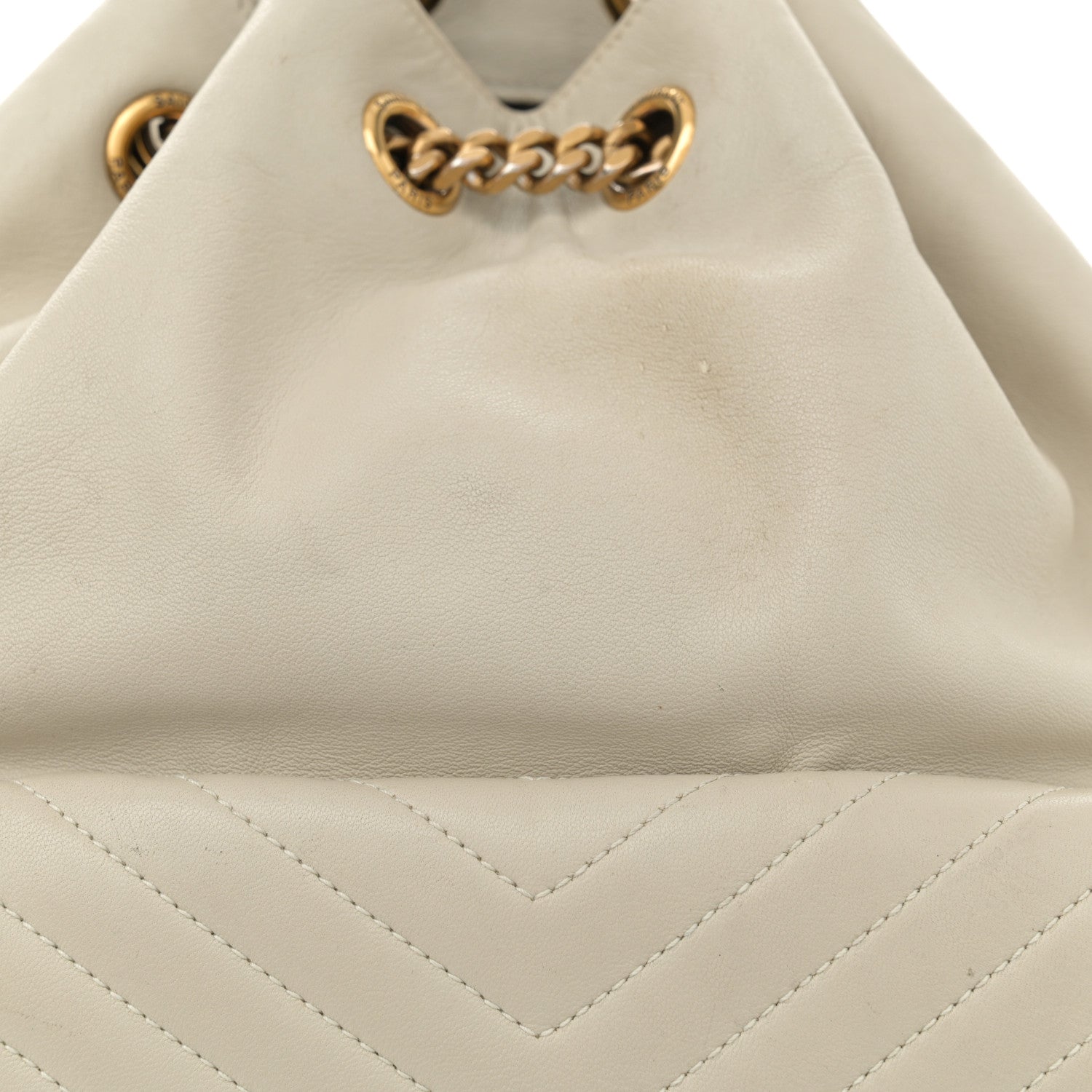 Saint Laurent Lambskin Matelasse Monogram Joe Backpack Cream 8 of 19
