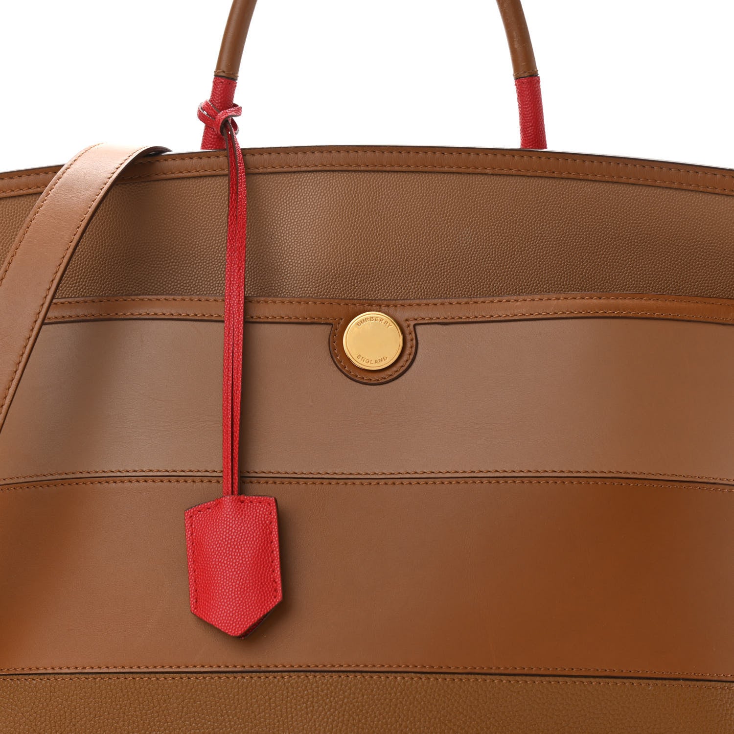 Burberry Calfskin Medium Society Top Handle Tote Tan 8 of 12