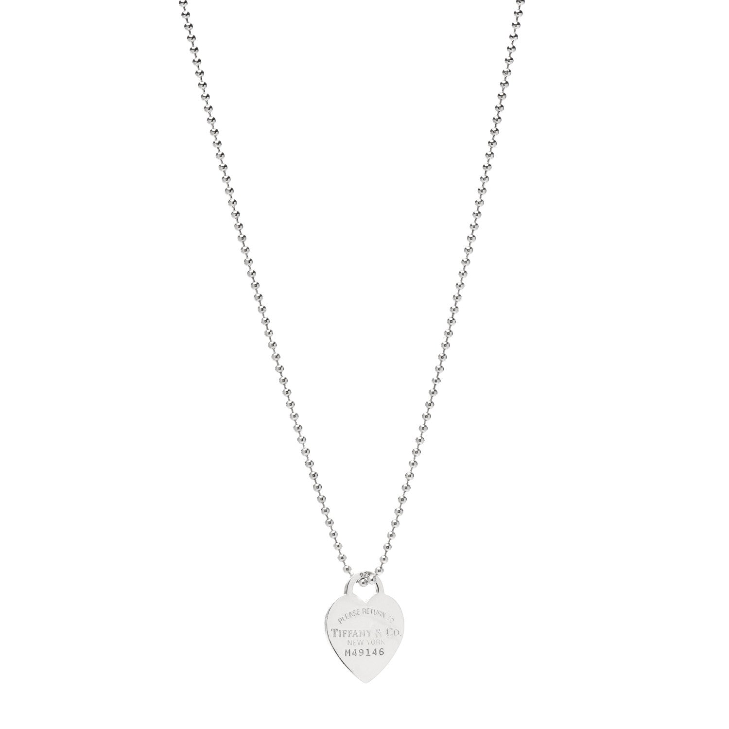 Tiffany Sterling Silver Long Return to Tiffany Heart Pendant Necklace 1 of 5