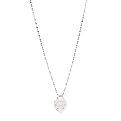 Tiffany Sterling Silver Long Return to Tiffany Heart Pendant Necklace 1 of 5