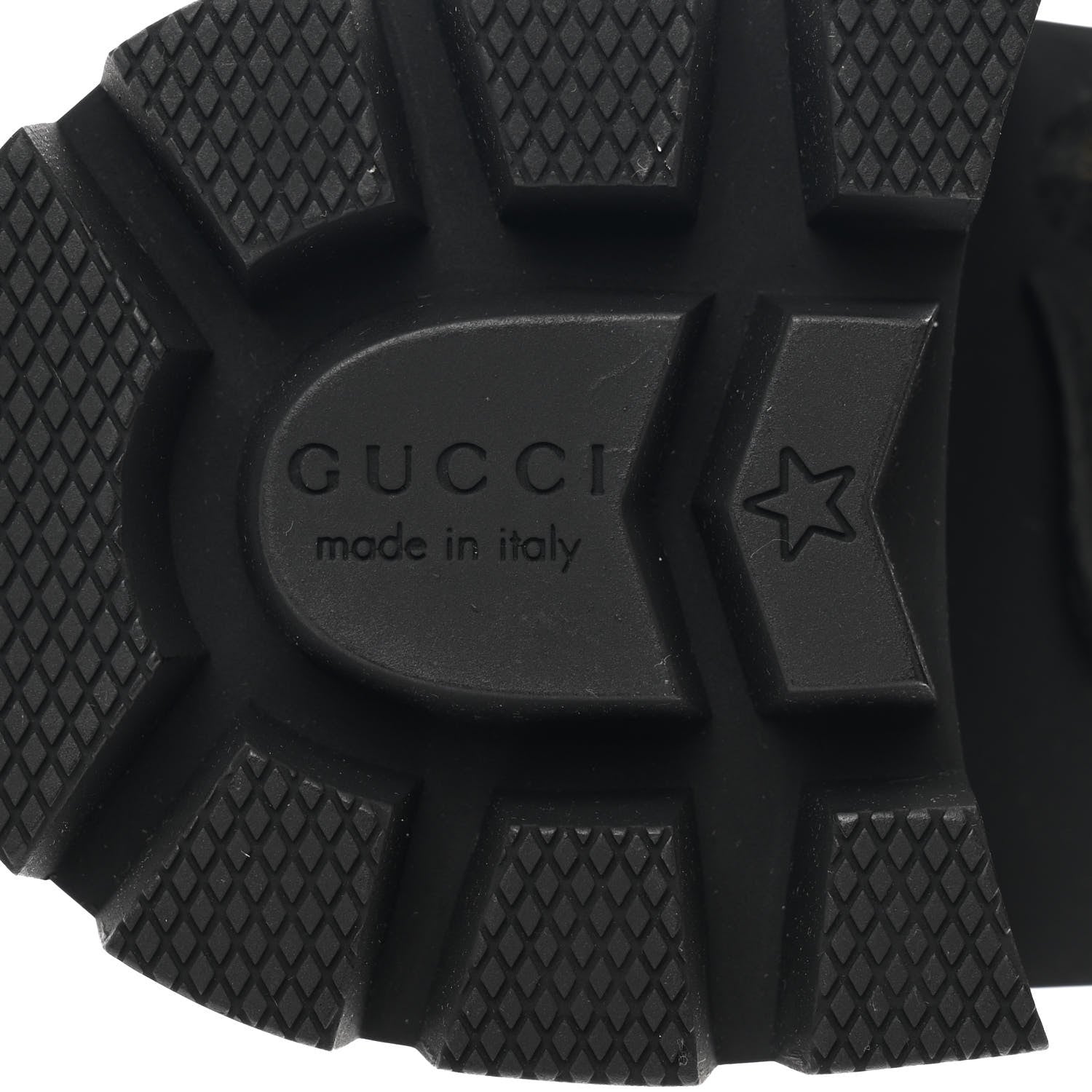 Gucci Calfskin Sylvie Web Womens Lace Up Combat Boots 37 Black 6 of 9