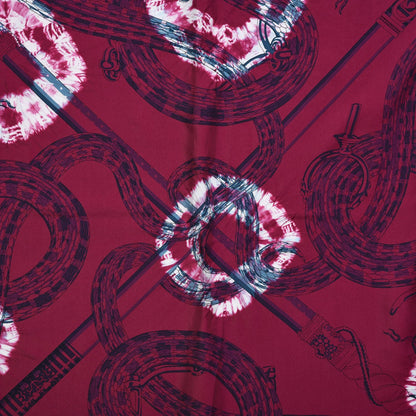 Hermes Silk Caducee Rock Tie and Dye Scarf 100 Magenta Cobalt 4 of 8