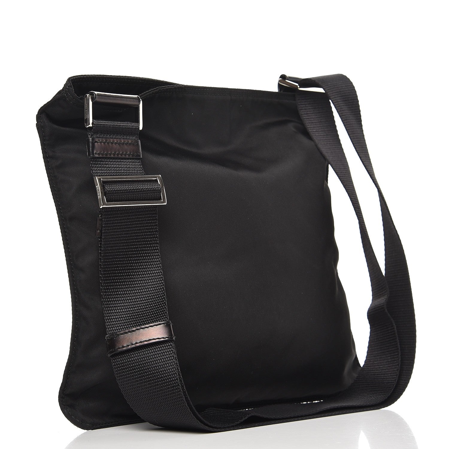 Prada Nylon Vela Flat Messenger Bag Black 3 of 8