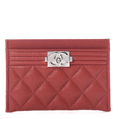 Chanel Caviar Quilted Boy Card Holder Red 1 of 9