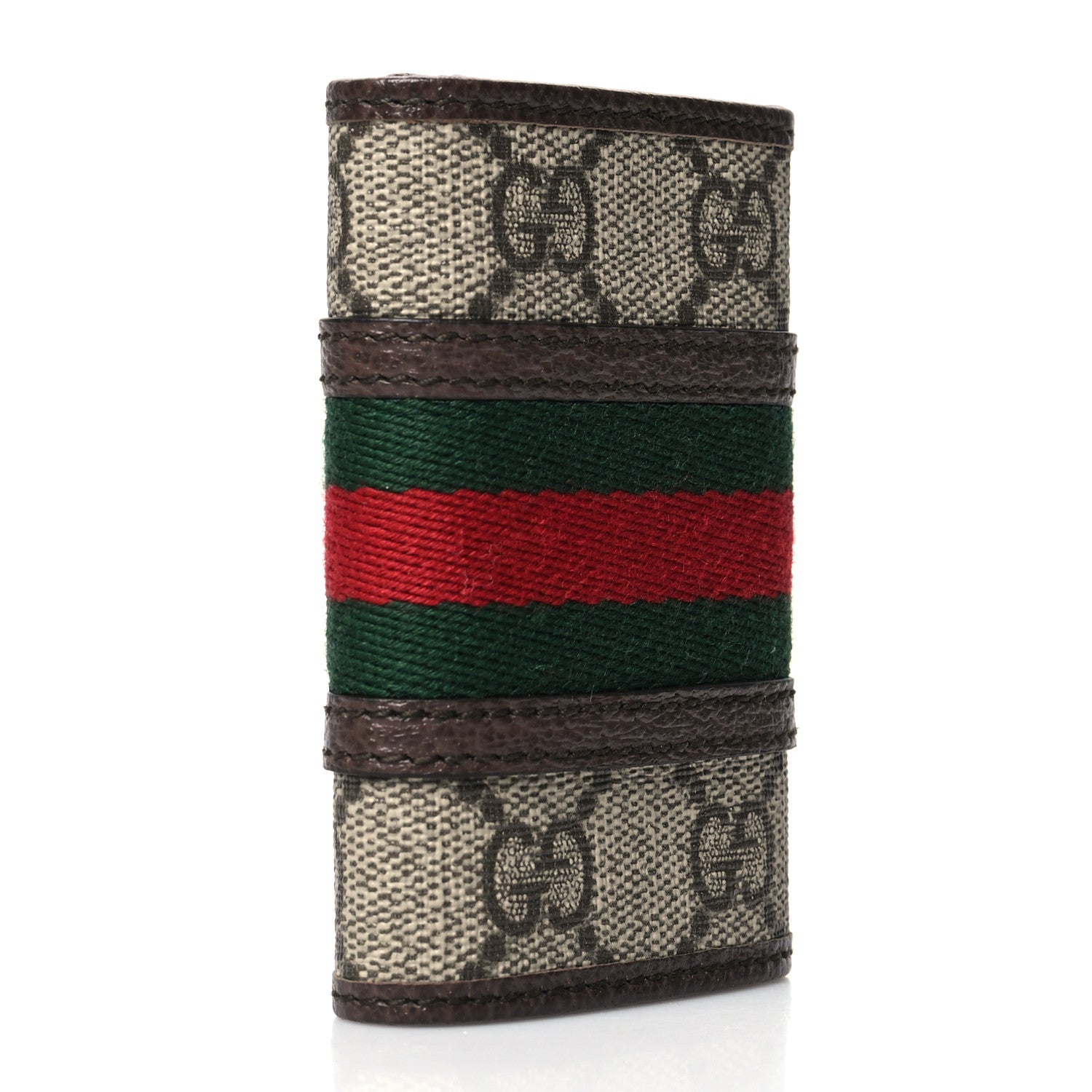 Gucci GG Supreme Monogram Web Ophidia 6 Key Holder Case Beige New Acero 3 of 11