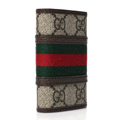 Gucci GG Supreme Monogram Web Ophidia 6 Key Holder Case Beige New Acero 3 of 11