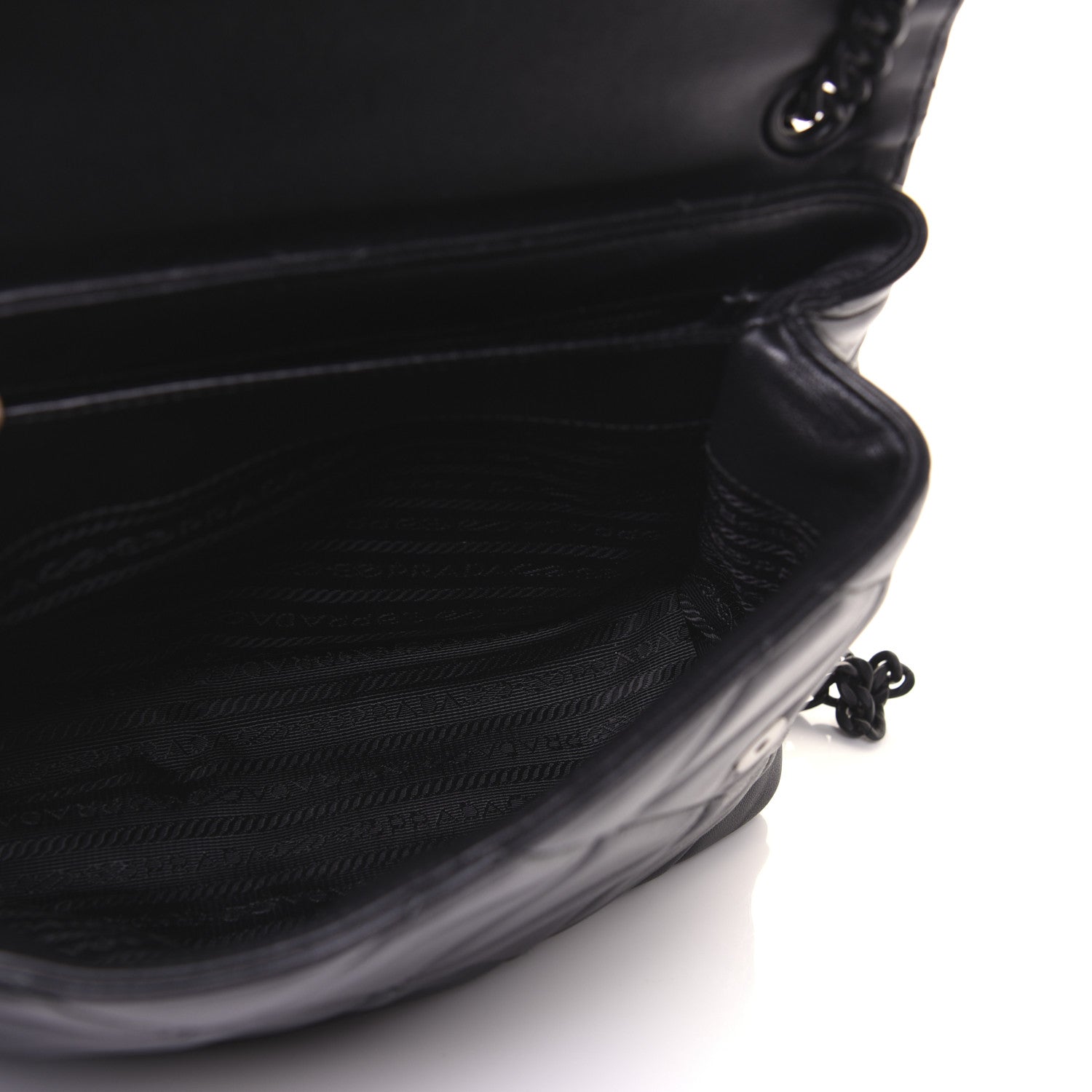 Prada Nappa Triangle Stitched Large Spectrum Bag Black 6 of 18