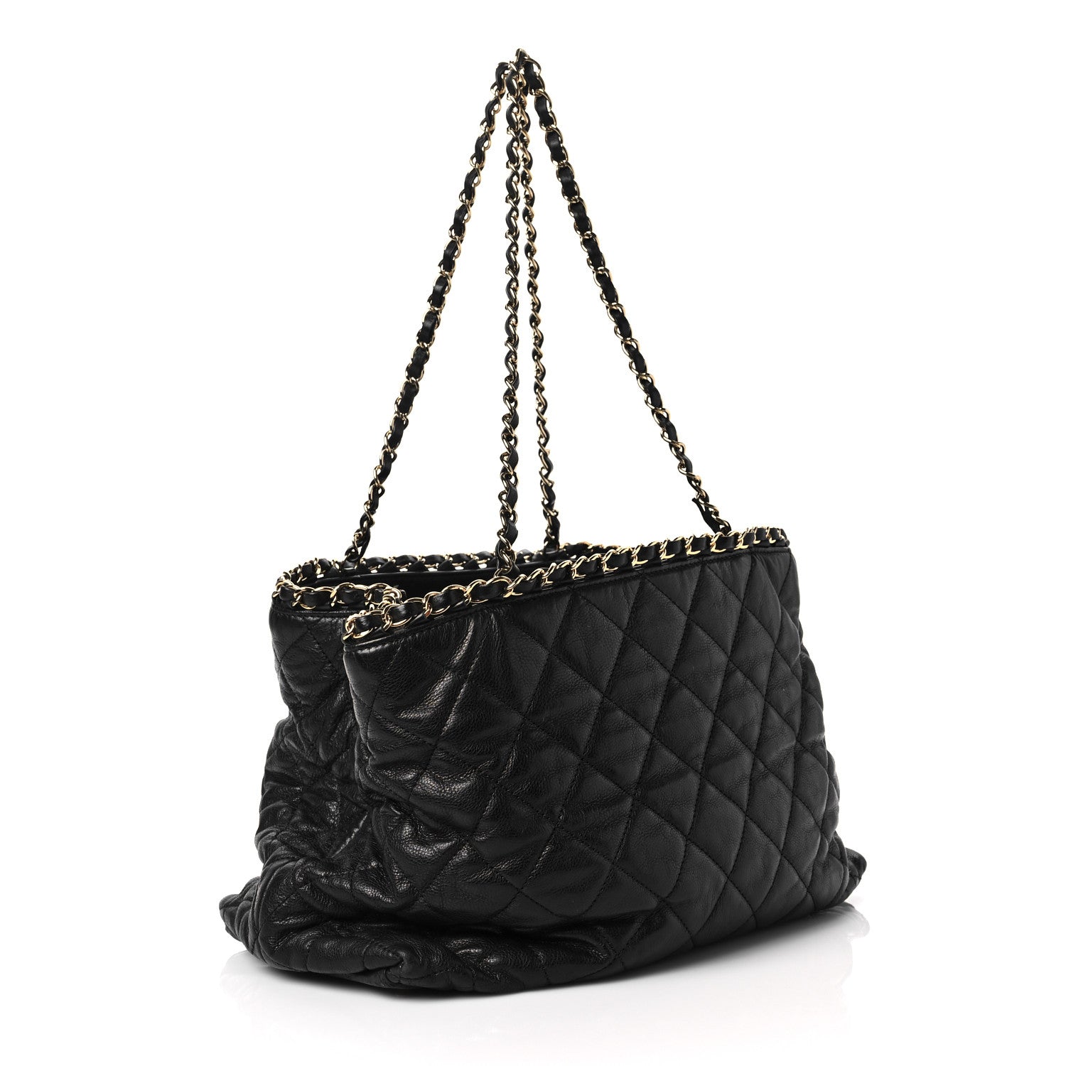Chanel Calfskin Quilted Small Chain Me Tote Black 3 of 7