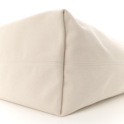 Balenciaga Cotton Canvas Calfskin BB Logo Jumbo Small Tote Bag Black White 9 of 9