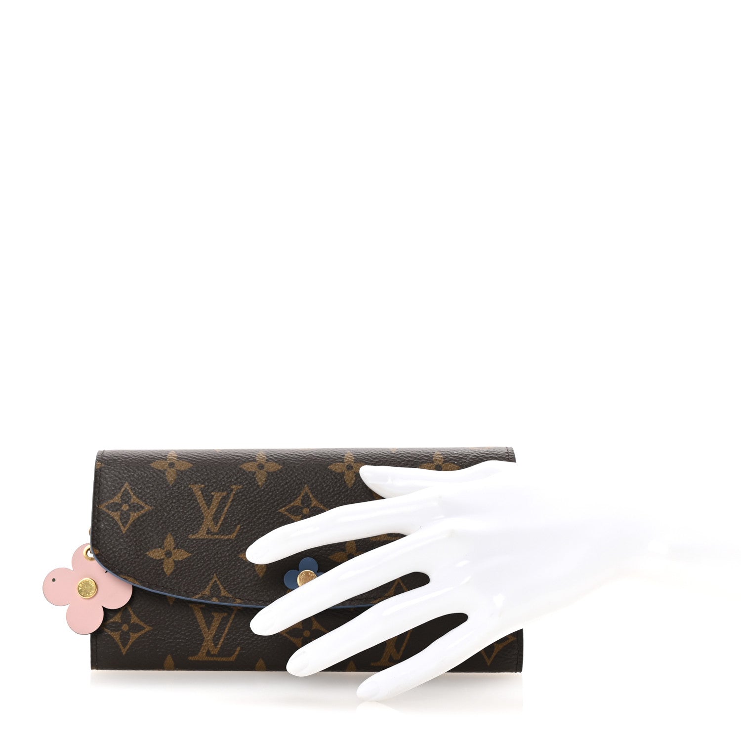 Louis Vuitton Monogram Bloom Flower Emilie Wallet Blue Jean 2 of 7