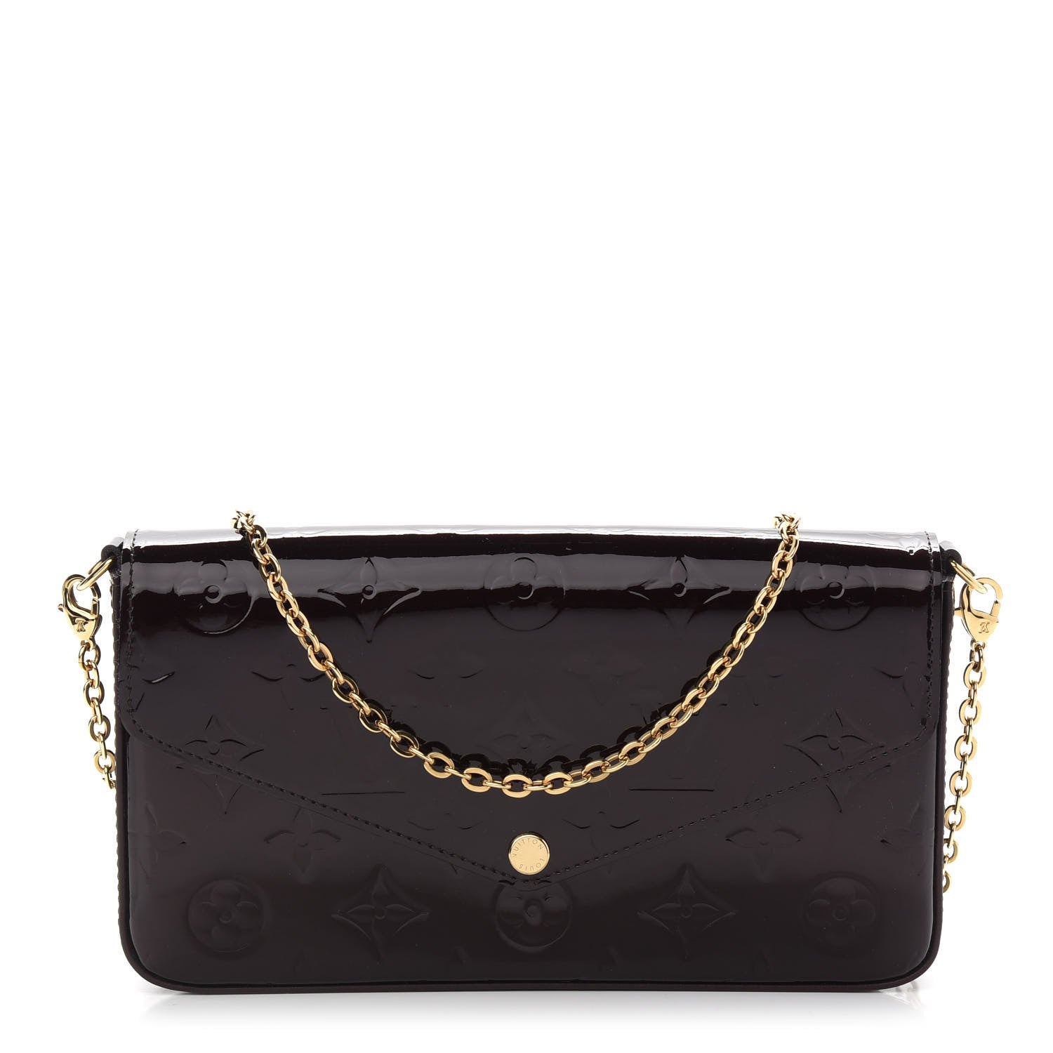 Louis Vuitton Vernis Pochette Felicie Chain Wallet Amarante 3 of 9