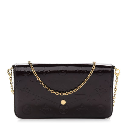 Louis Vuitton Vernis Pochette Felicie Chain Wallet Amarante 3 of 9