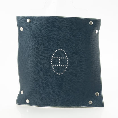 Hermes Taurillon Clemence Mises et Relances GM Change Tray Rouge H Bleu Abysse 8 of 8