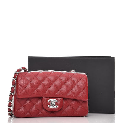 Chanel Caviar Quilted Mini Rectangular Flap Red 8 of 8