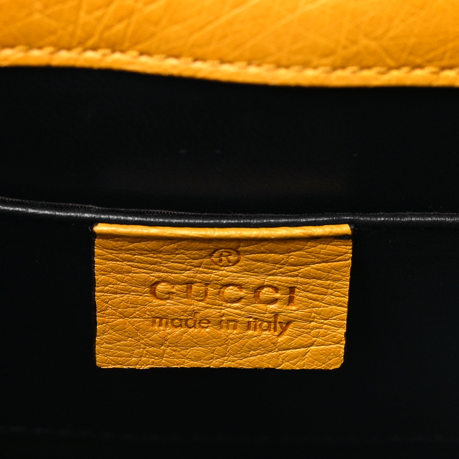 Gucci Ostrich Mini Sylvie Top Handle Bag Yellow 6 of 9