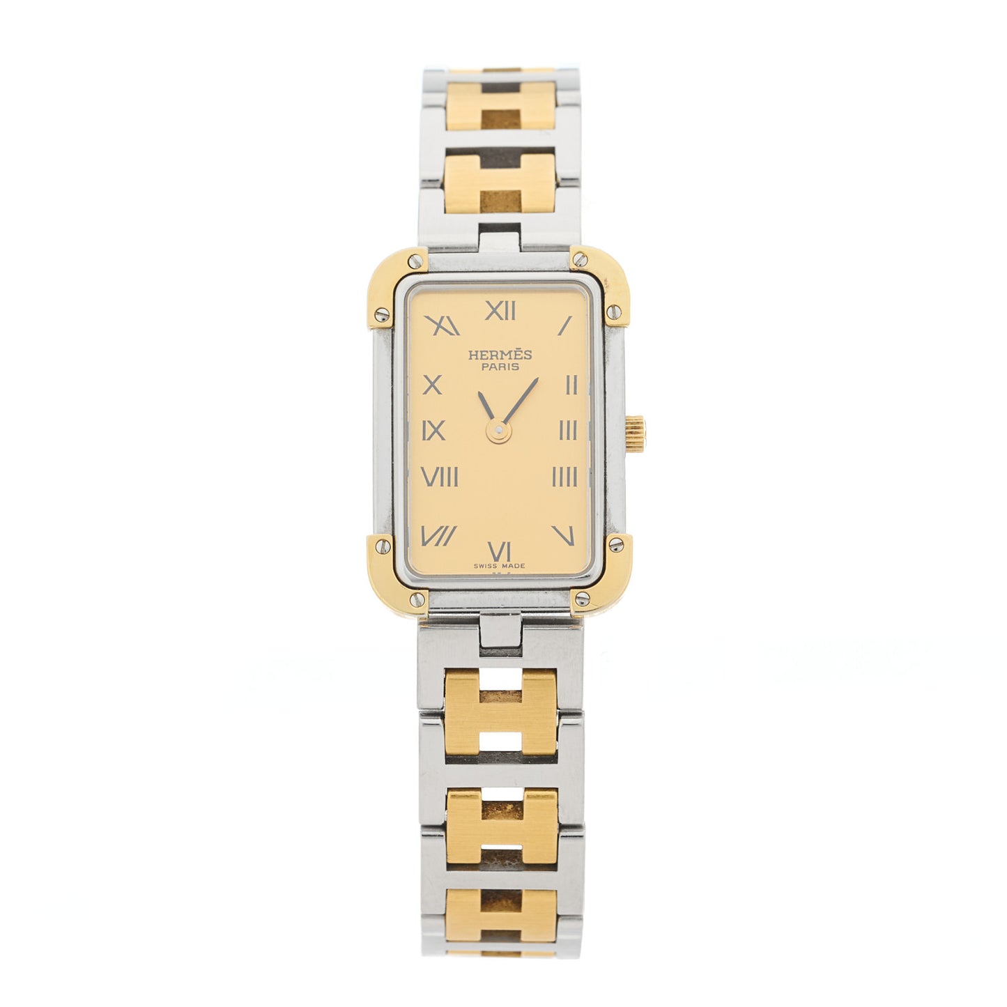 Stainless Steel 18mm Rectangle Croisiere Quartz Watch Gold