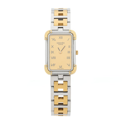 Hermes Stainless Steel 18mm Rectangle Croisiere Quartz Watch Gold 1 of 5