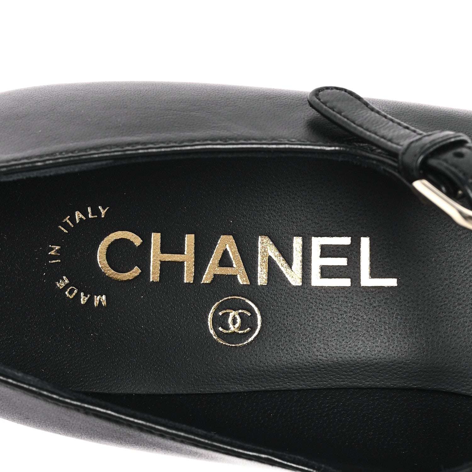 Chanel Lambskin Mary Jane Platform Pumps 36.5 Black 8 of 9