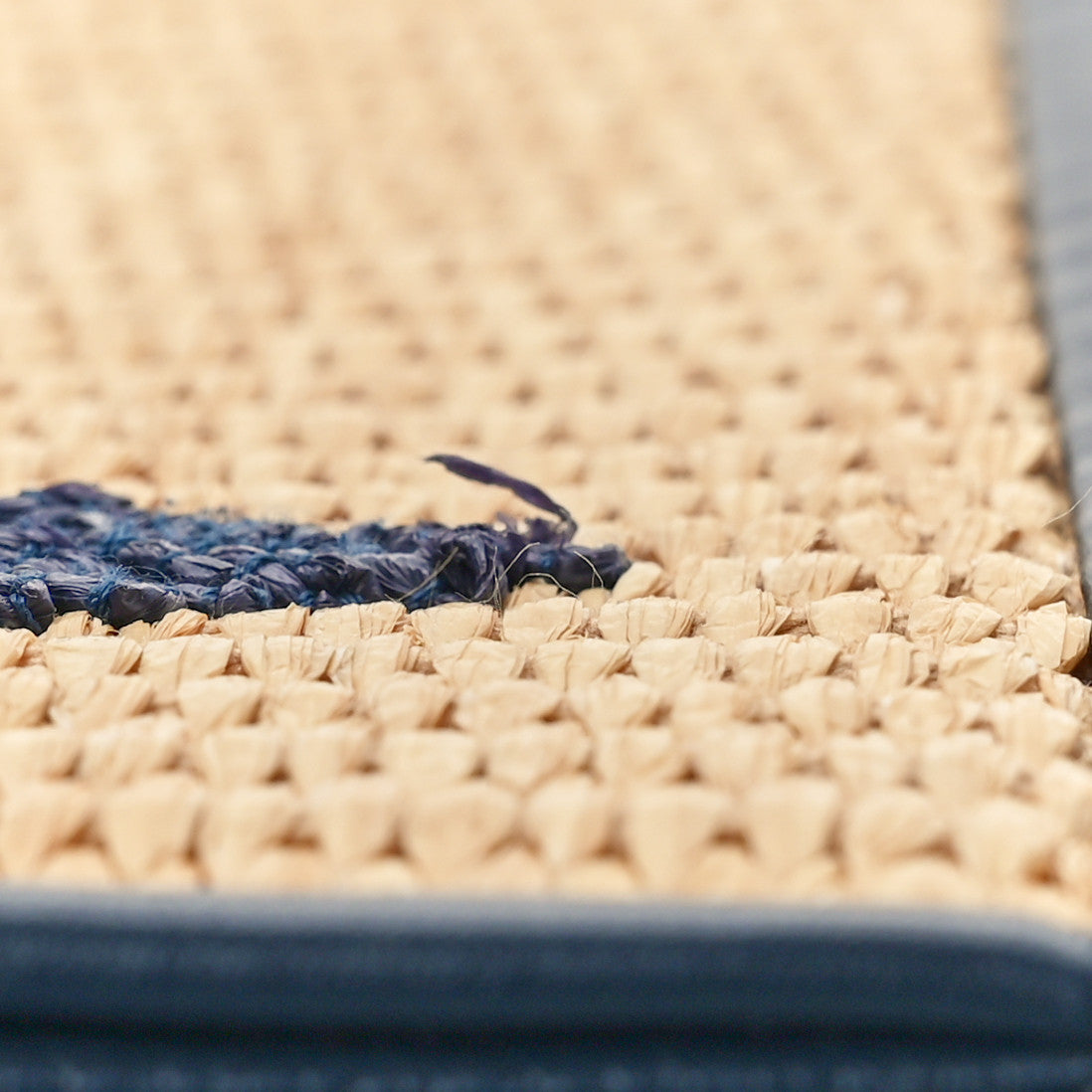 Raffia Calfskin Monogram Giant Toiletry Pouch 26 Blue