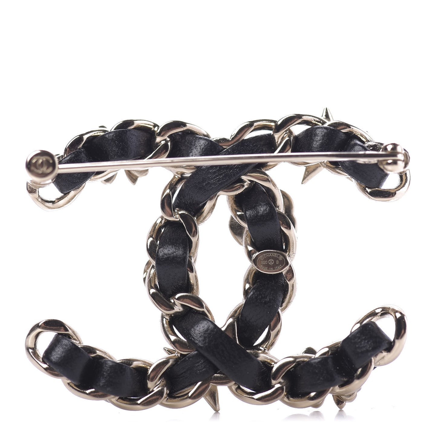 Lambskin Pearl Strass Sergeant Brooch Gold