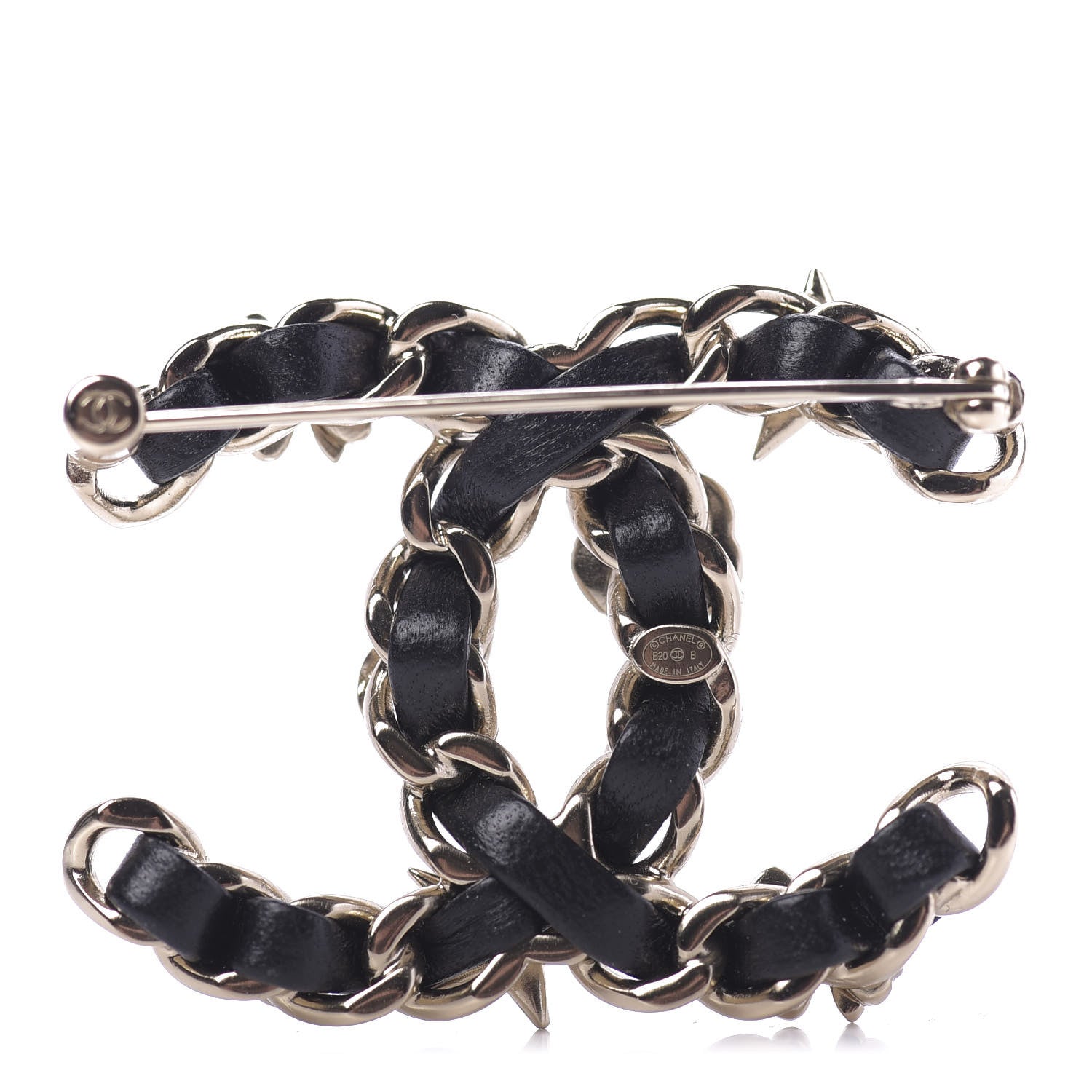 Chanel Lambskin Pearl Strass Sergeant Brooch Gold 2 of 5