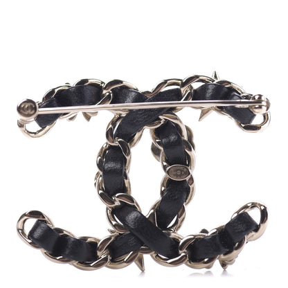 Chanel Lambskin Pearl Strass Sergeant Brooch Gold 2 of 5