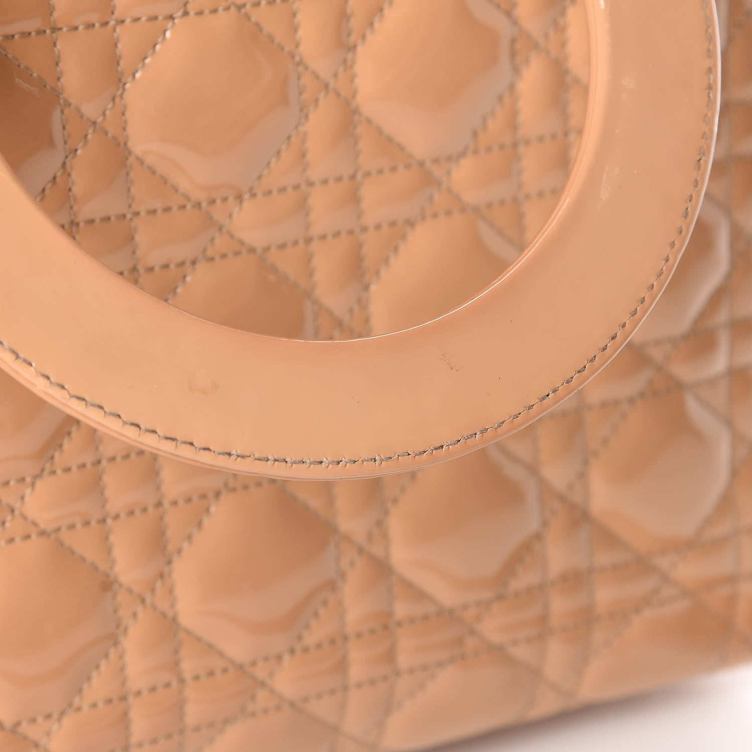 Christian Dior Patent Cannage Medium Lady Dior Beige 18 of 21