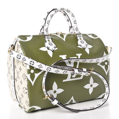 Louis Vuitton Monogram Giant Speedy Bandouliere 30 Kaki Beige 4 of 10