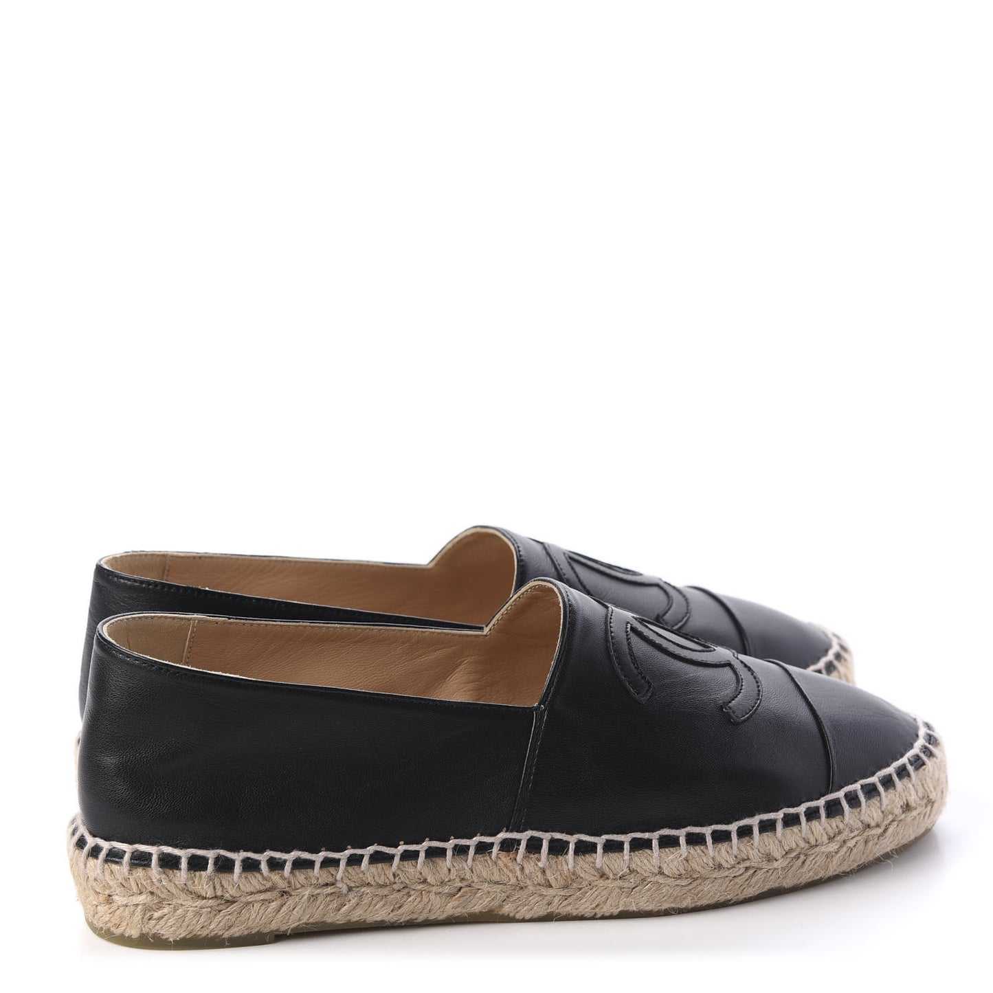 Lambskin CC Espadrilles 38 Black