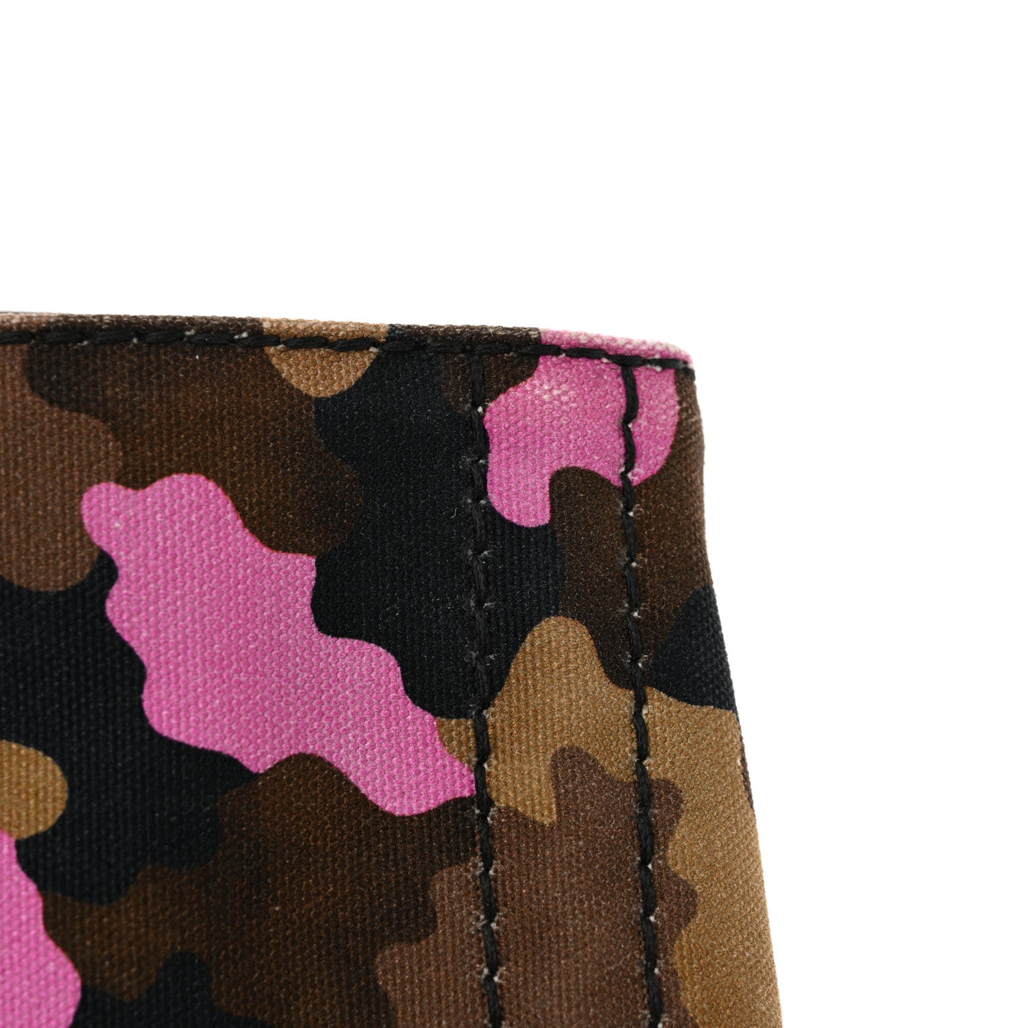 Prada Canapa Camouflage Tote  Pink Brown 13 of 14