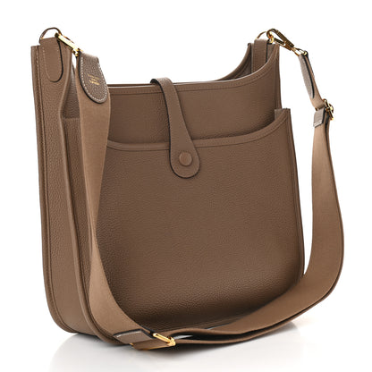 Hermes Taurillon Clemence Evelyne III PM Beige De Weimar 2 of 9