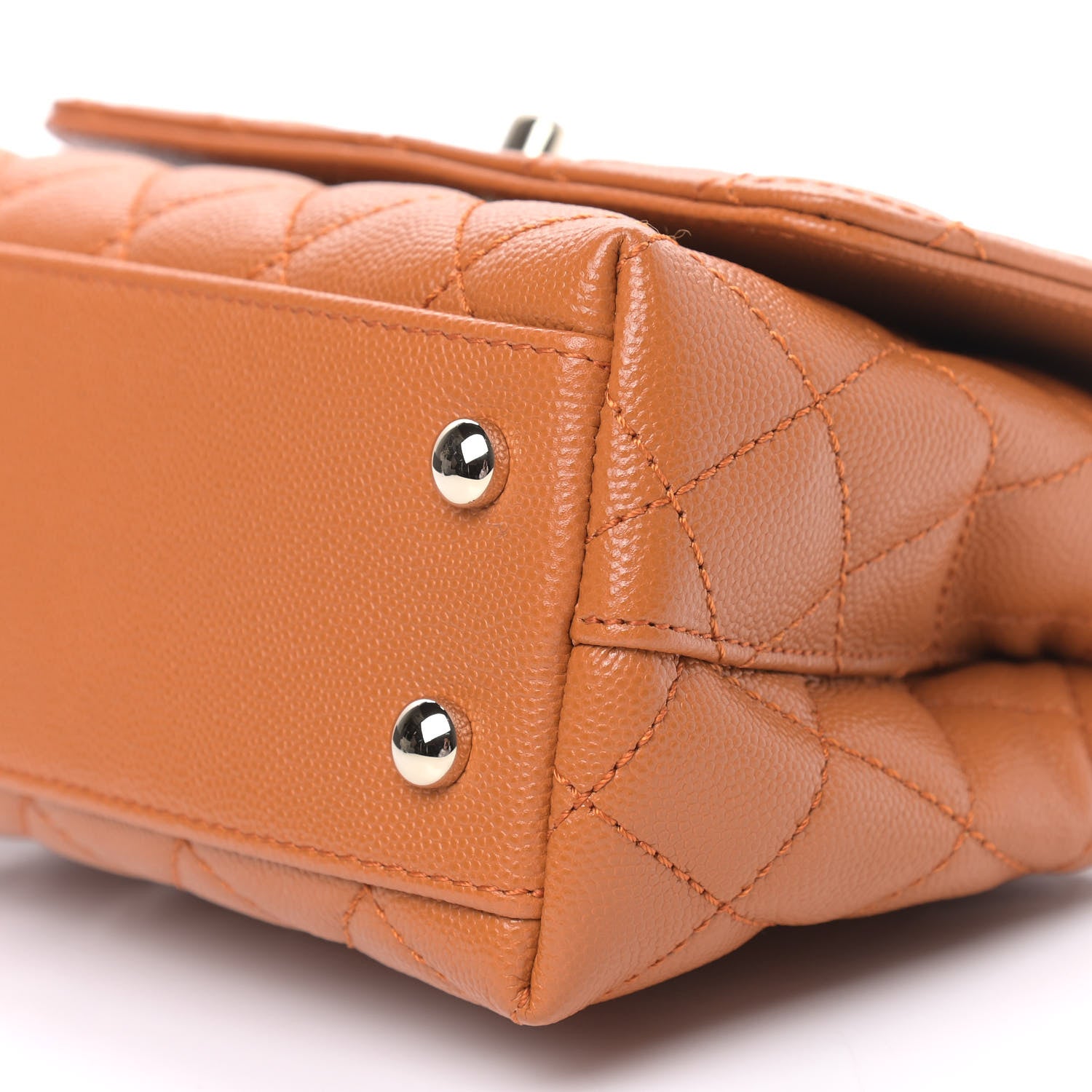 Chanel Caviar Quilted Extra Mini Coco Handle Flap Light Brown 8 of 8