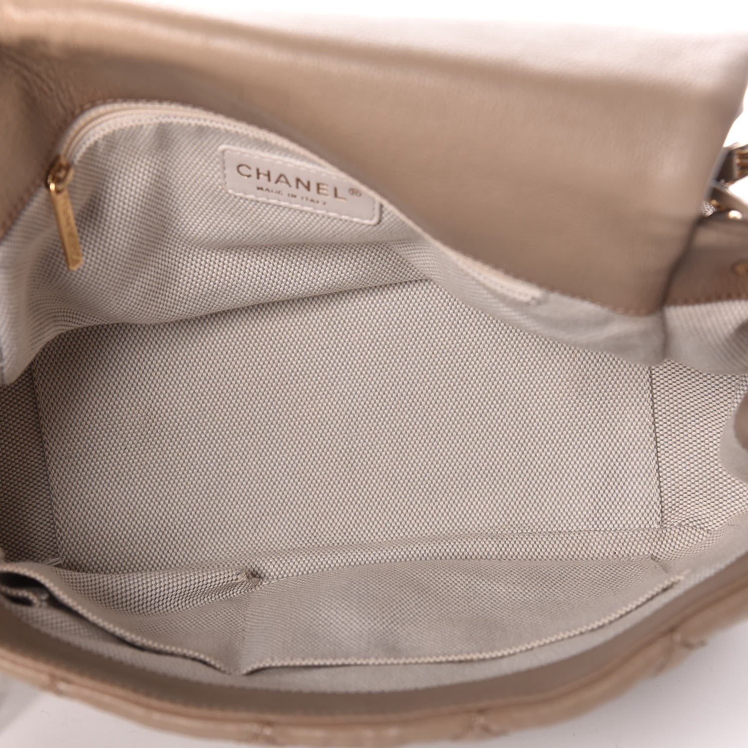 Chanel Calfskin Quilted Retro Chain Accordion Flap Beige 5 of 13