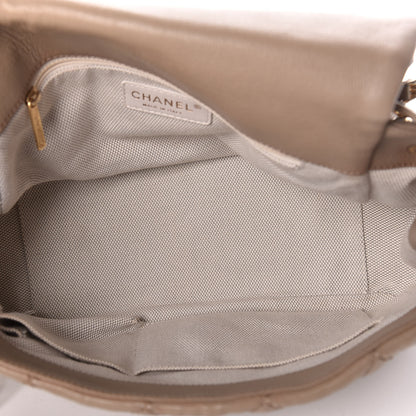 Chanel Calfskin Quilted Retro Chain Accordion Flap Beige 5 of 13