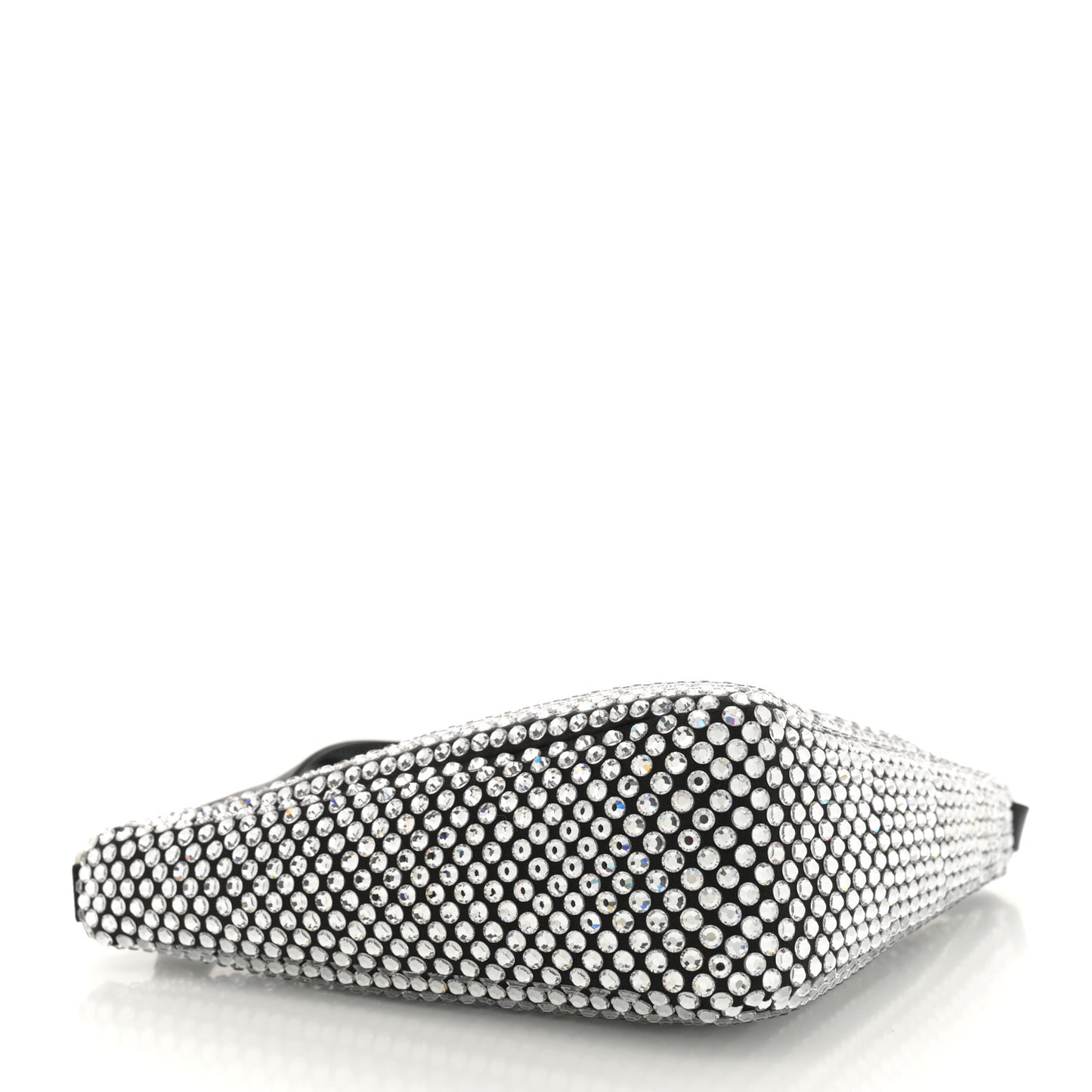 Satin Crystal Triangle Pouch Cristal