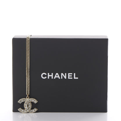 Chanel Crystal CC Pendant Necklace Gold 5 of 5