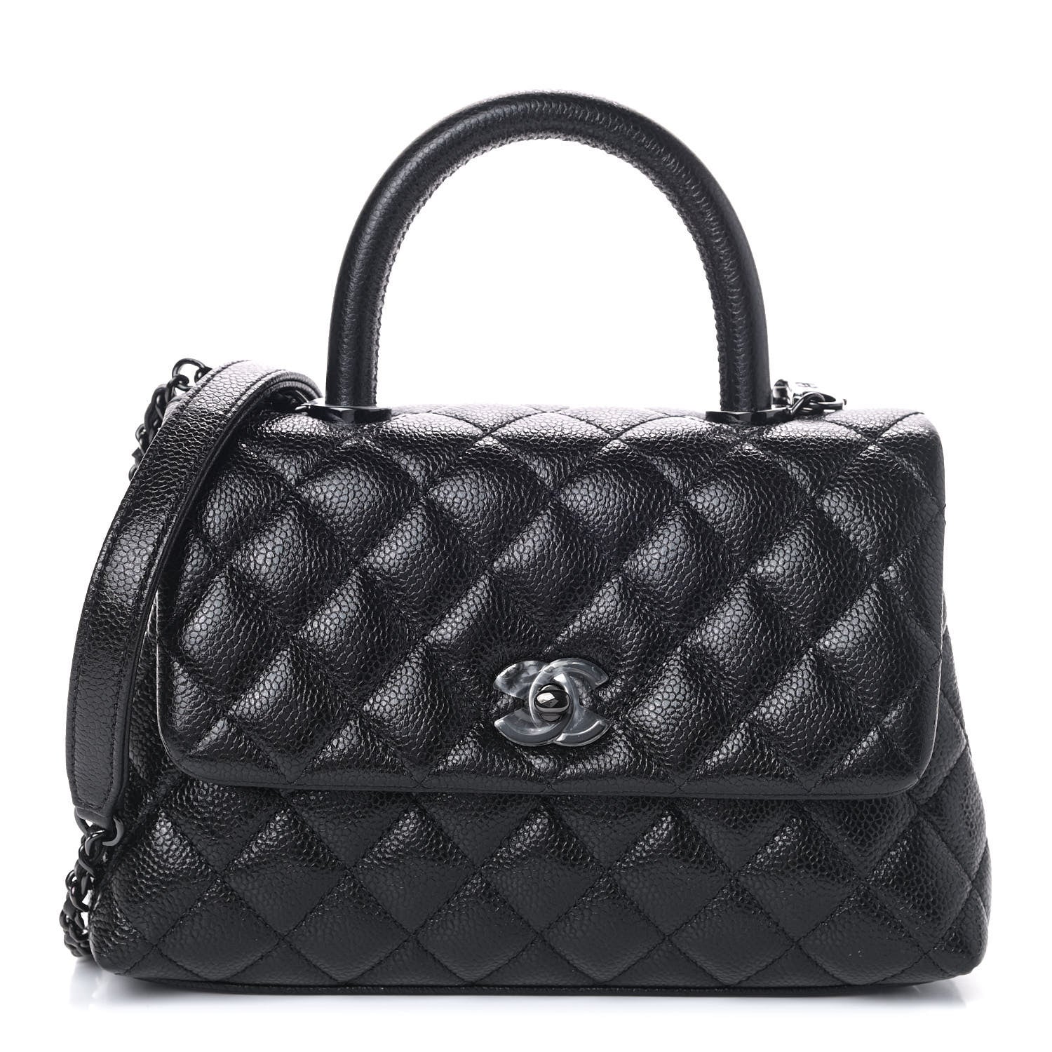 Chanel Caviar Quilted Mini Coco Handle Flap So Black 1 of 9