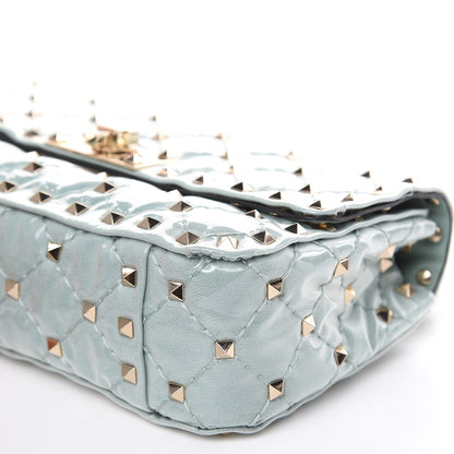 Valentino Garavani Patent Small Rockstud Spike Shoulder Bag Nube 8 of 9