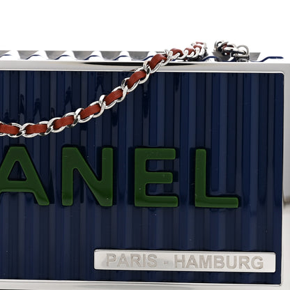 Chanel Resin Enamel CC Shipping Container Signature Minaudiere Clutch Blue 8 of 11