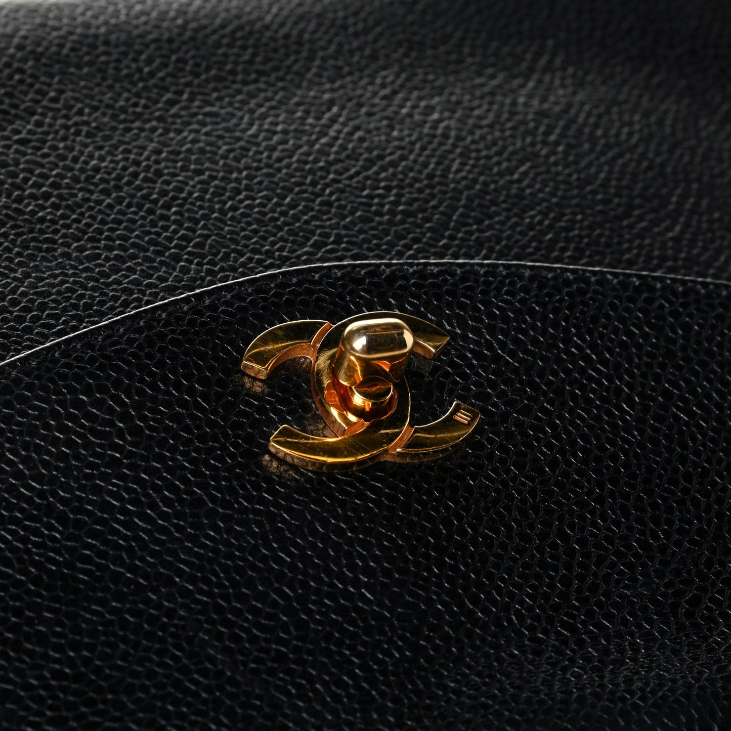 Caviar Flap Shoulder Bag Black